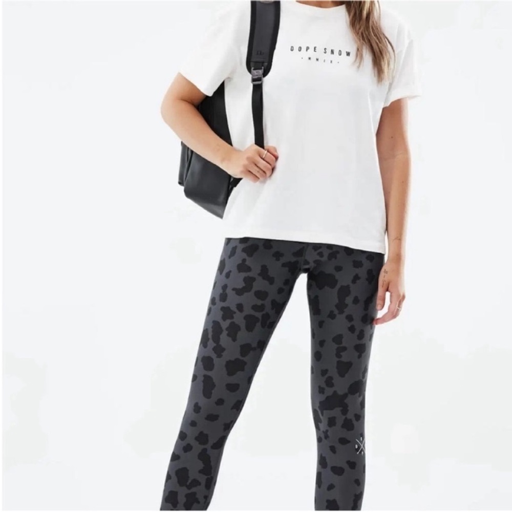 DOPE Black and Gray Patterned Leggings